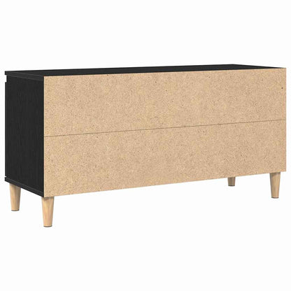 TV-Møbel Svart Eik TV-benk med trebein 102x35x50 cm