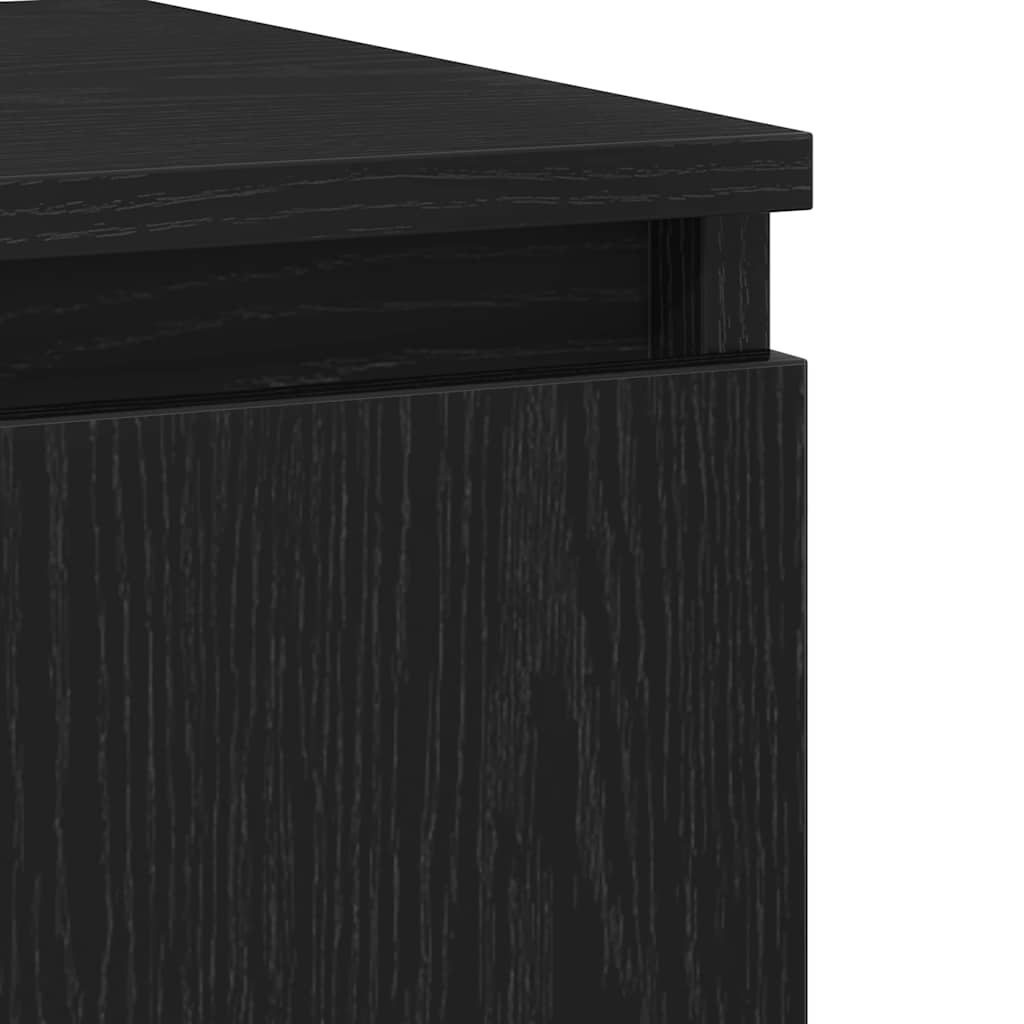 Sidebord Svart Eik 60x35x70 cm