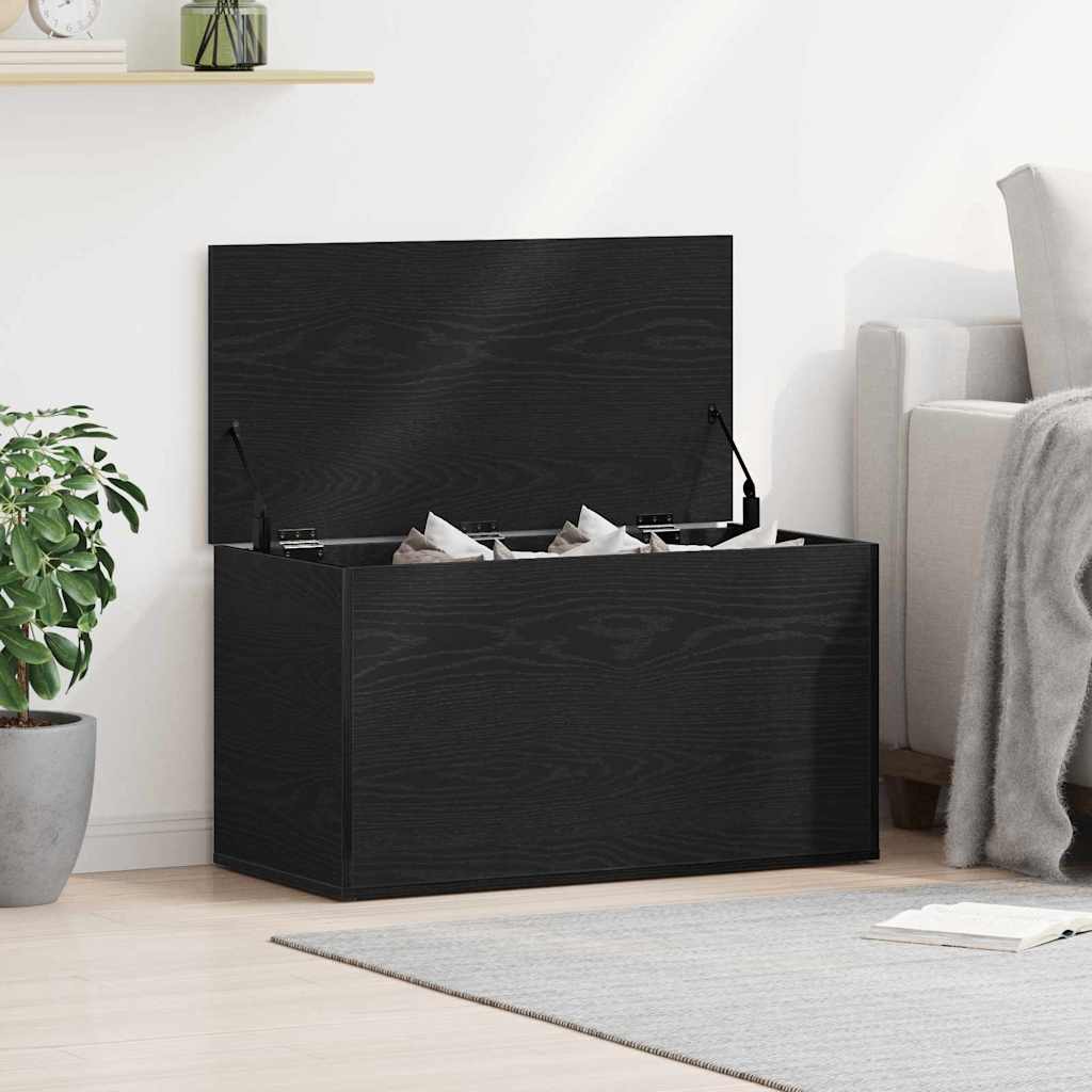 Oppbevaringskiste i Svart Eik 84x42x46 cm