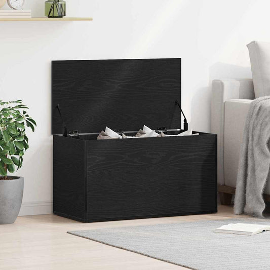 Oppbevaringskiste i Svart Eik 84x42x46 cm