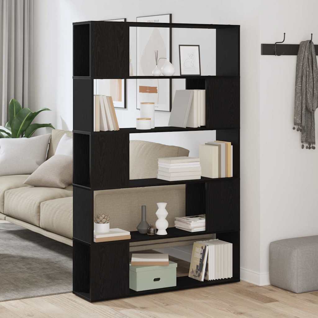 Bokhylle Svart Eik 100x24x155 cm Laget av Tre