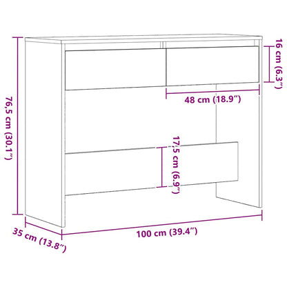 Avlastningsbord konsollbord Svart Eik 100x35x76.5 cm