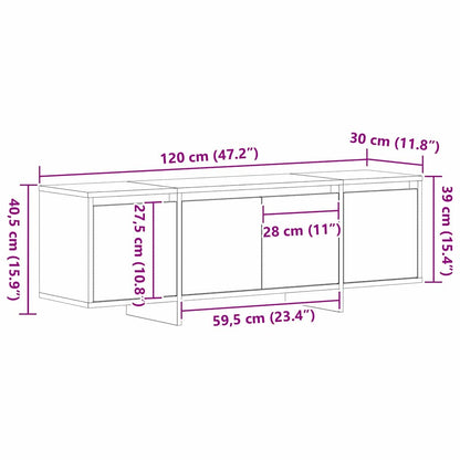 TV-Møbel Svart Eik TV-skap i, 120x30x40,5 cm,