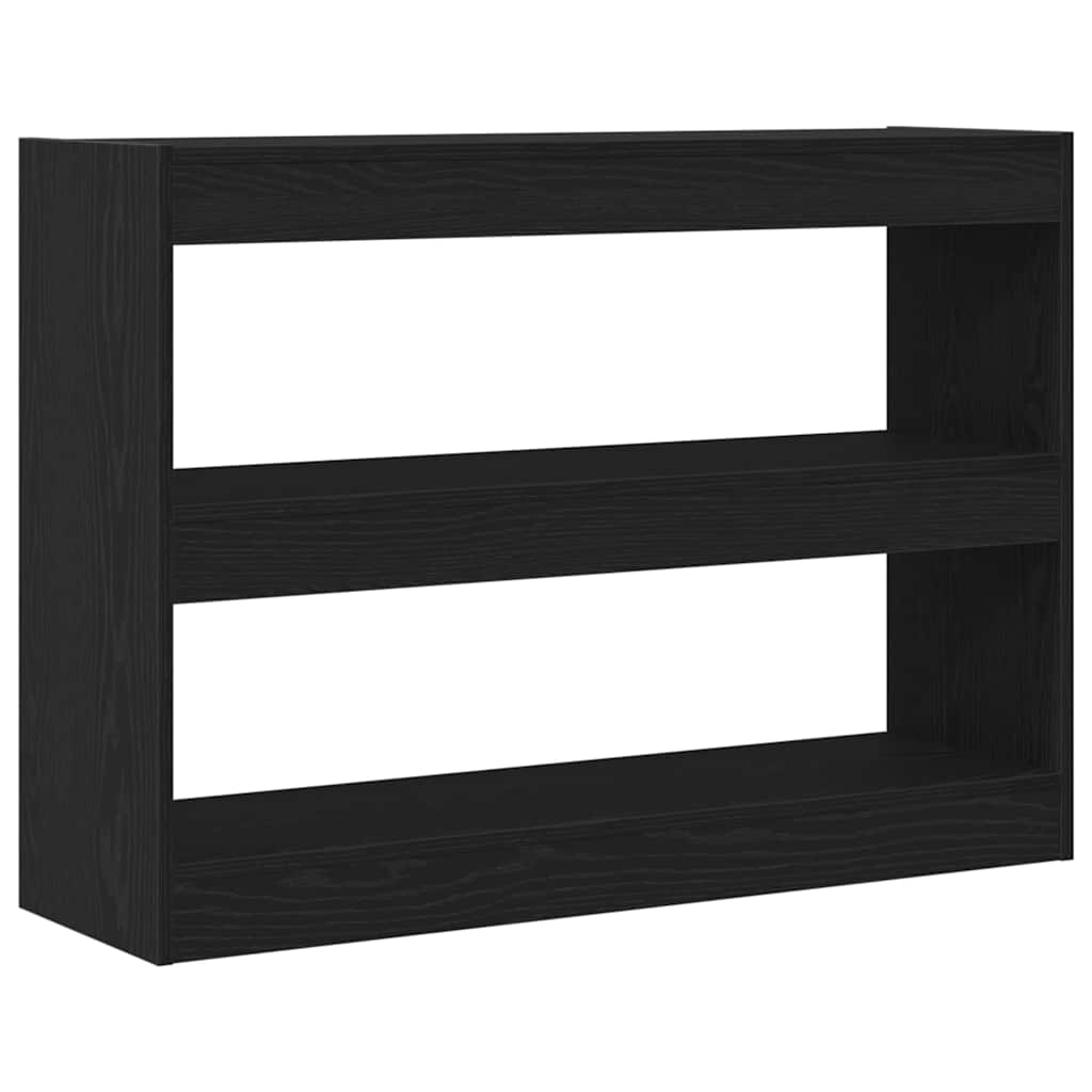 Bokhylle Svart Eik Romdeler 100x30x72 cm