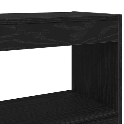 Bokhylle Svart Eik Romdeler 100x30x103cm
