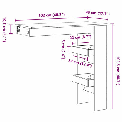 Barbord - Svart Eik - 102x55x103.5 cm - Laget av Konstruert Tre