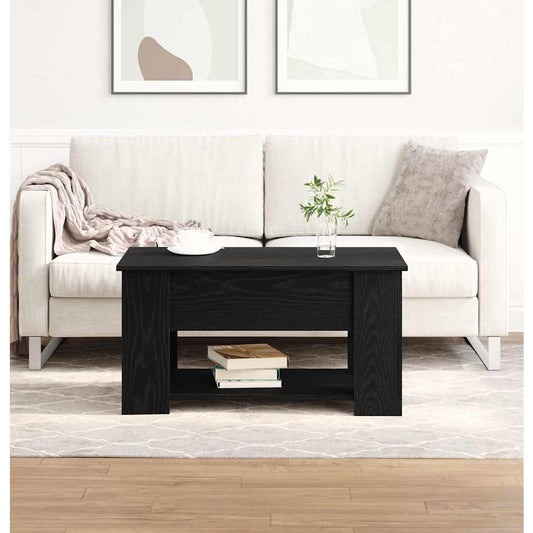 Svart Eik Kaffebord 79x49x41 cm Laget av konstruert tre