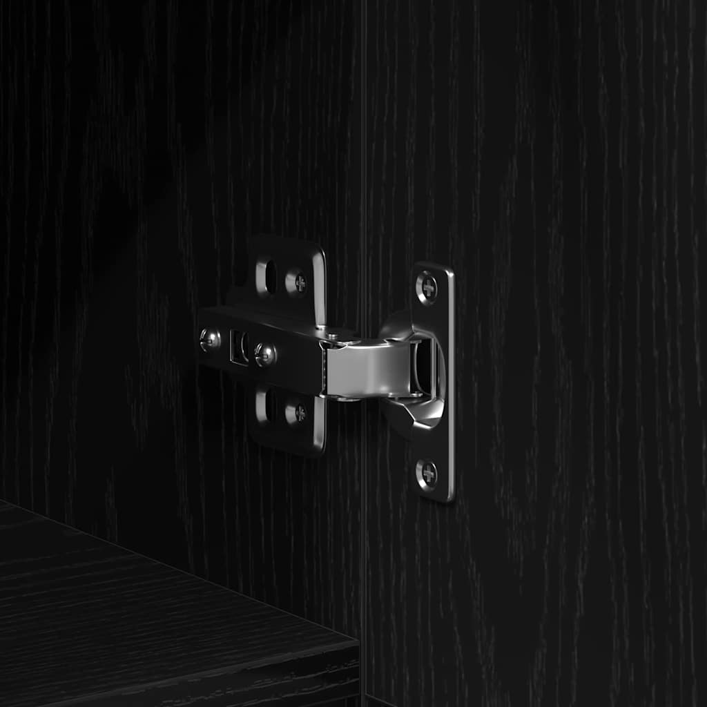 Sidebord Svart Eik 30x30x70 cm