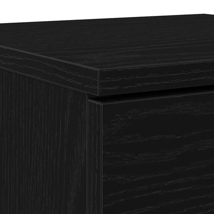Sidebord Svart Eik 30x30x70 cm