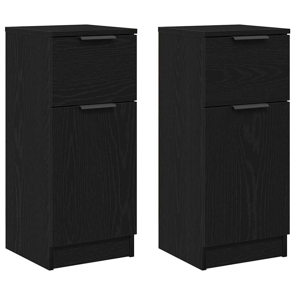 Sidebord Svart Eik 30x30x70 cm