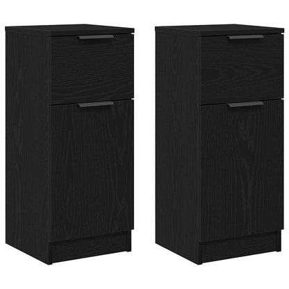 Sidebord Svart Eik 30x30x70 cm