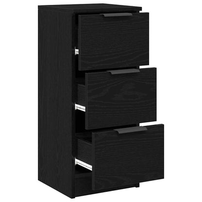 Sidebord Svart Eik 2 stk 30x30x70 cm