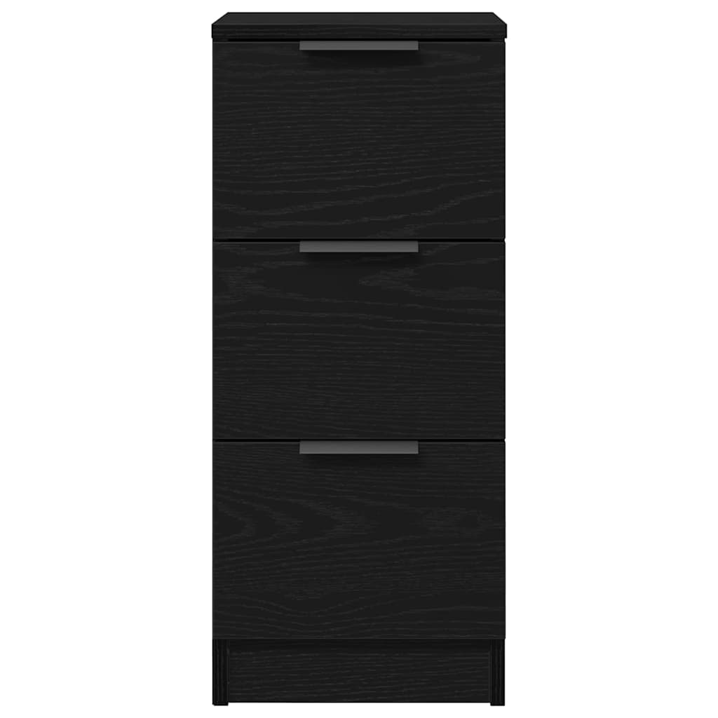 Sidebord Svart Eik 2 stk 30x30x70 cm