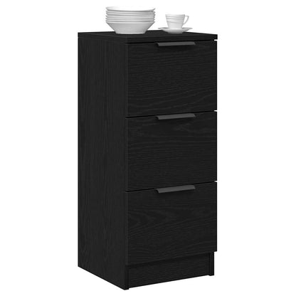 Sidebord Svart Eik 2 stk 30x30x70 cm