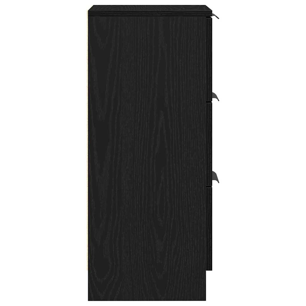 Sidebord Svart Eik 2 stk 30x30x70 cm