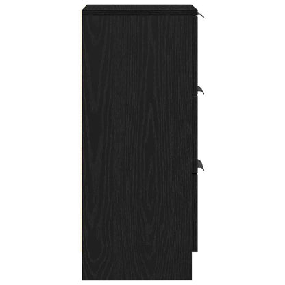 Sidebord Svart Eik 2 stk 30x30x70 cm