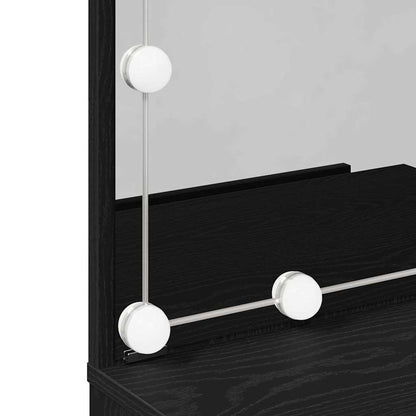 Sminkebord Svart Eik LED 60x40x140 cm,