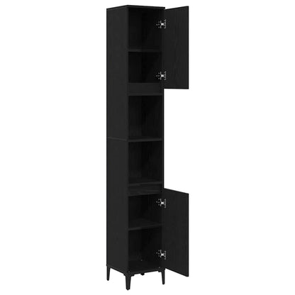 Baderomsskap Svart Eik 30x30x190 cm
