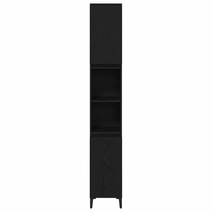 Baderomsskap Svart Eik 30x30x190 cm