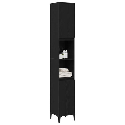 Baderomsskap Svart Eik 30x30x190 cm