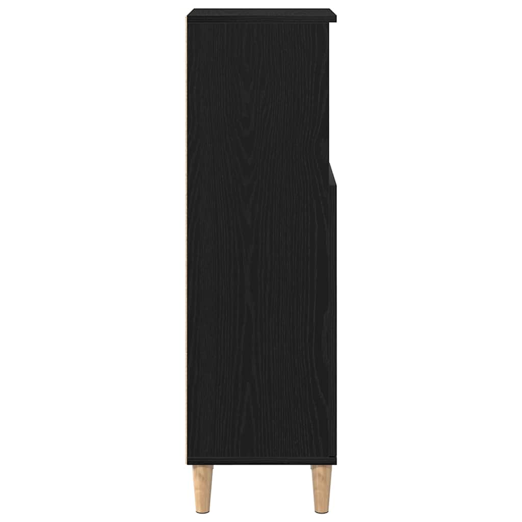 Baderomskap med dør Svart Eik 30 x 30 x 100 cm Konstruert tre