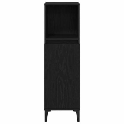 Baderomsskap Svart Eik 30x30x100 cm Konstruert tre