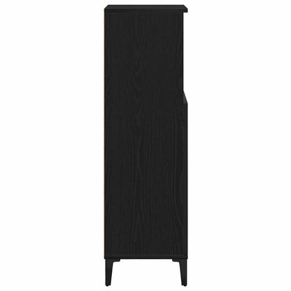 Baderomsskap Svart Eik 30x30x100 cm Konstruert tre