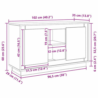 Skjenk Svart Eik 102x35x60 cm