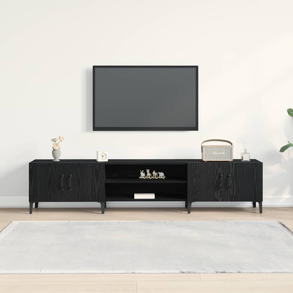 TV-Møbel Svart Eik TV-benk 180x31,5x40 cm
