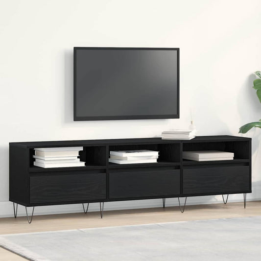 TV-Møbel Svart Eik TV-skap med skuff 150 x 30 x 44,5 cm