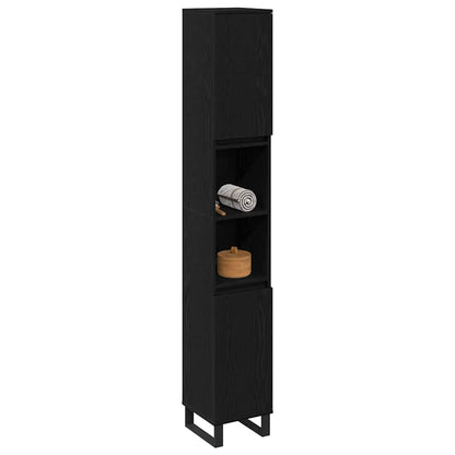 Baderomsskap Svart Eik 30x30x190 cm