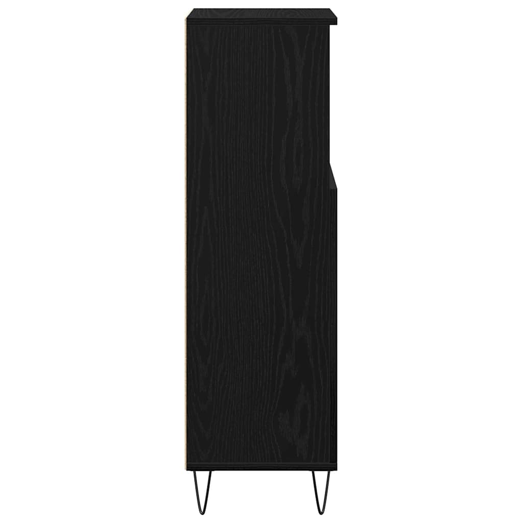Baderomskap med dør Svart Eik 30 x 30 x 100 cm Konstruert tre