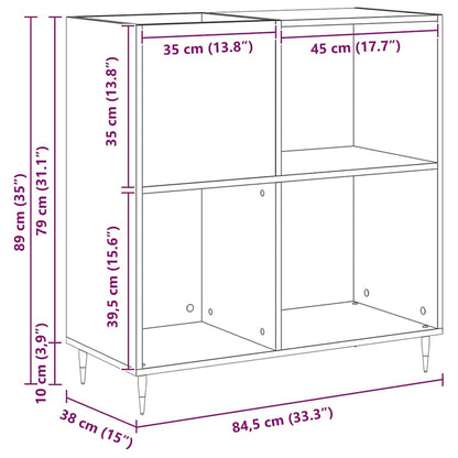 Plateskap med hylle Gammelt tre 85 x 38 x 89 cm Konstruert tre