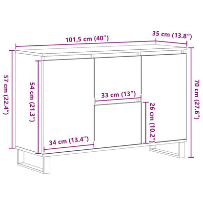 Skjenk Svart Eik 104x35x70 cm