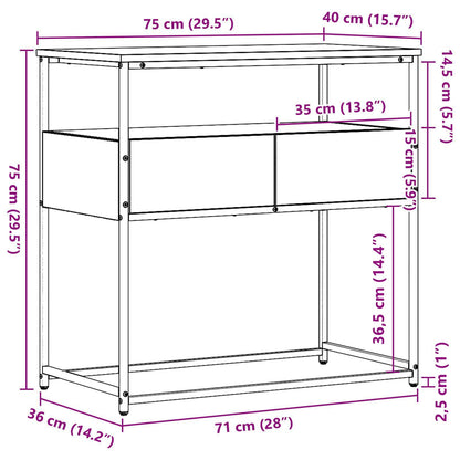 Avlastningsbord Konsollbord Gammelt Tre med skuff 75 x 40 x 75 cm