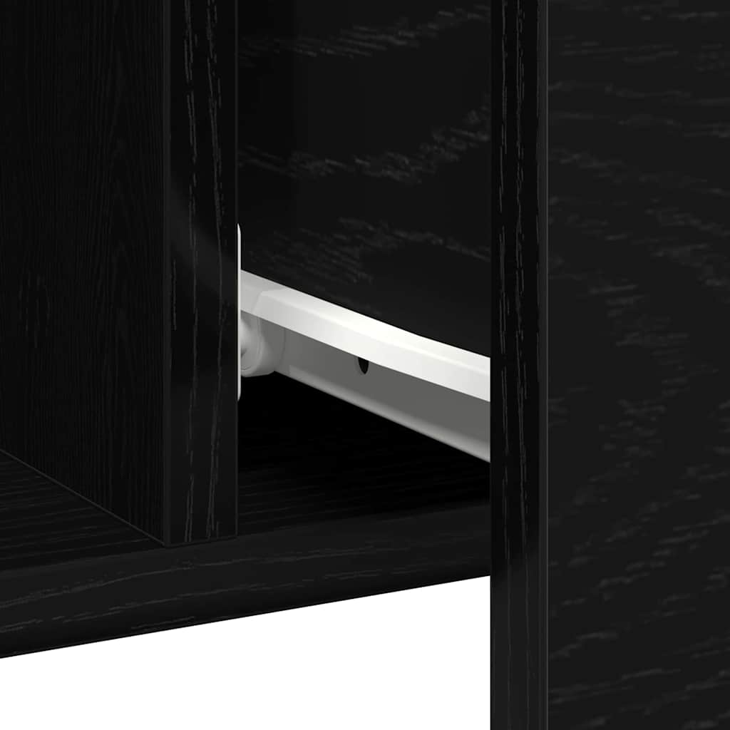 Skjenk Svart Eik 100x36x60 cm Konstruksjonsmateriale