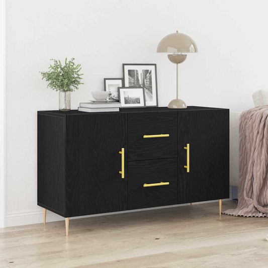 Skjenk Svart Eik 100x36x60 cm Konstruksjonsmateriale