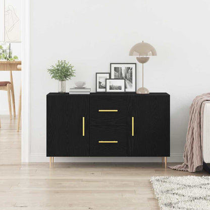 Skjenk Svart Eik 100x36x60 cm Konstruksjonsmateriale