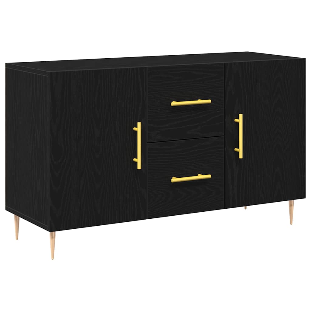 Skjenk Svart Eik 100x36x60 cm Konstruksjonsmateriale