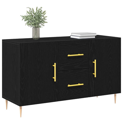 Skjenk Svart Eik 100x36x60 cm Konstruksjonsmateriale