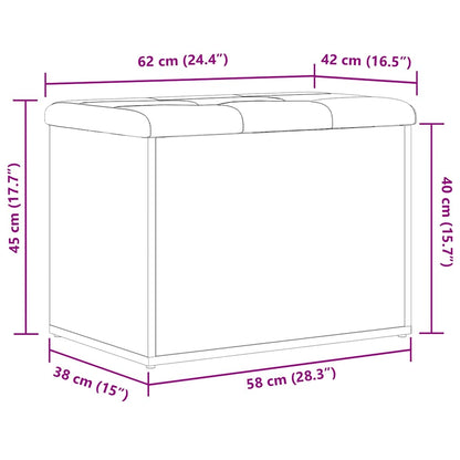 Oppbevaringsbenk Svart eik 62 x 42 x 45 cm Konstruert tre
