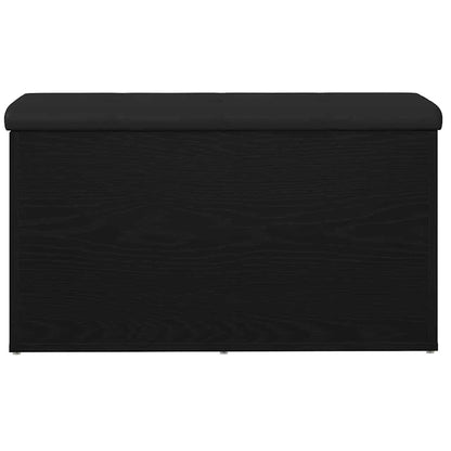 Oppbevaringsbenk Svart Eik 82 x 42 x 45 cm Konstruert tre