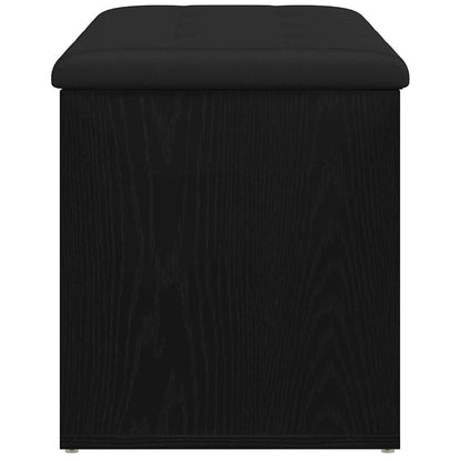 Oppbevaringsbenk Svart Eik 82 x 42 x 45 cm Konstruert tre
