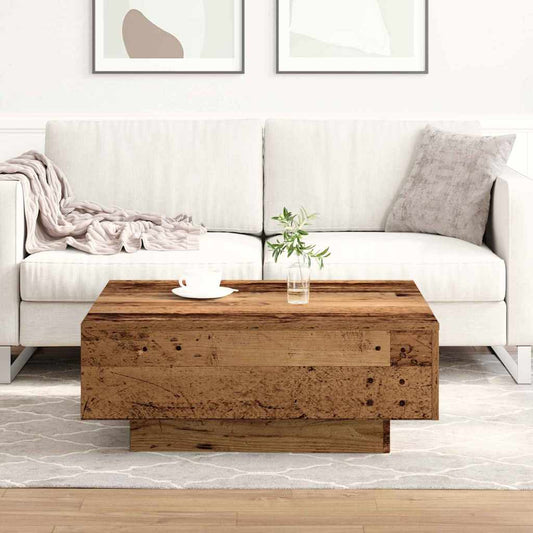 Salongbord Sofabord Tre i Gammelt Tre 80x80x31 cm