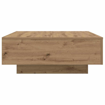 Salongbord Sofabord Artisan Eik med LED Lys 80x80x31 cm
