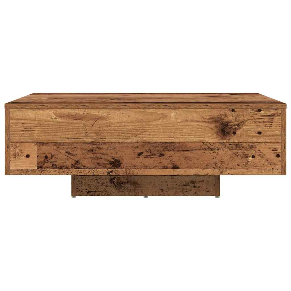 Salongbord Sofabord Tre med LED-lamper Gamle Wood 85x55x31 cm
