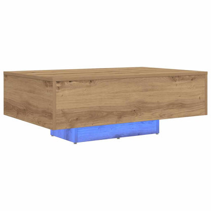 Salongbord Sofabord Artisan Eik med LED-lamper 85x55x31 cm