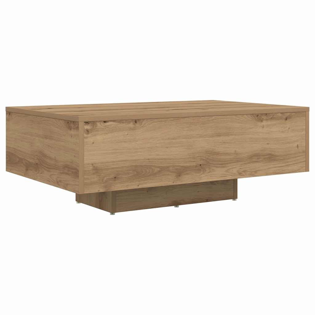 Salongbord Sofabord Artisan Eik med LED-lamper 85x55x31 cm