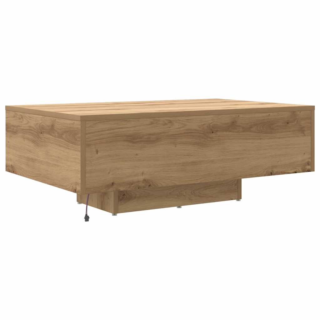 Salongbord Sofabord Artisan Eik med LED-lamper 85x55x31 cm