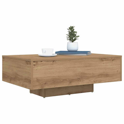 Salongbord Sofabord Artisan Eik med LED-lamper 85x55x31 cm